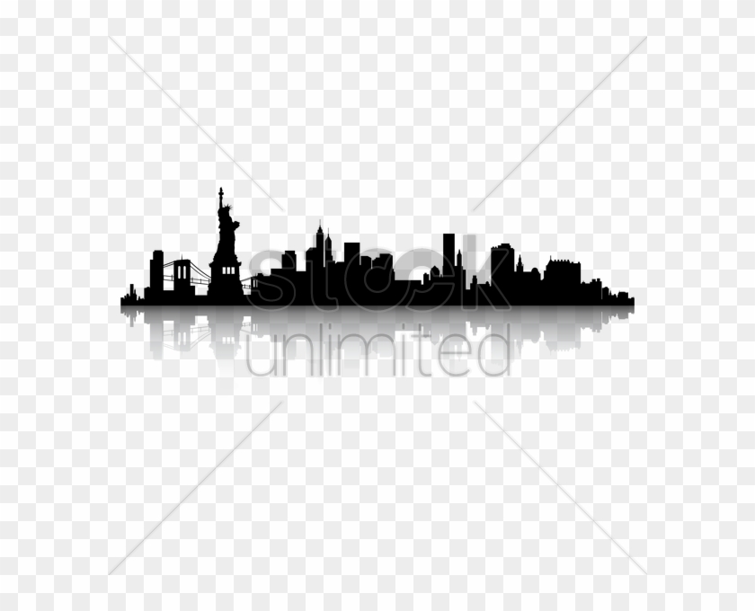New York Skyline Silhouette Vector Image - New York City Skyline Silhouette Clip Art #491549