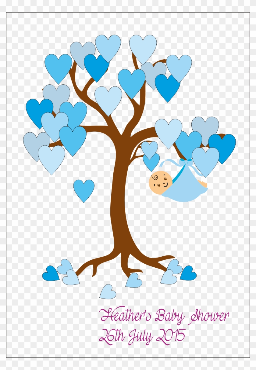 Baby Shower Tree Keepsake Poster Printed Pressies Baby - Family Tree In Handprints #491572