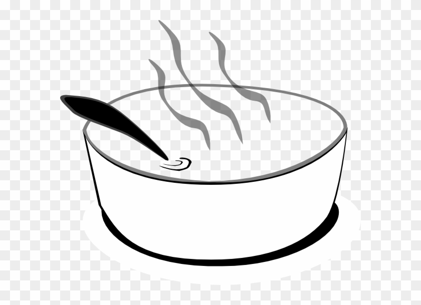 Hot Bowl Of Soup Clipart - Hot Soup Black And White #491750