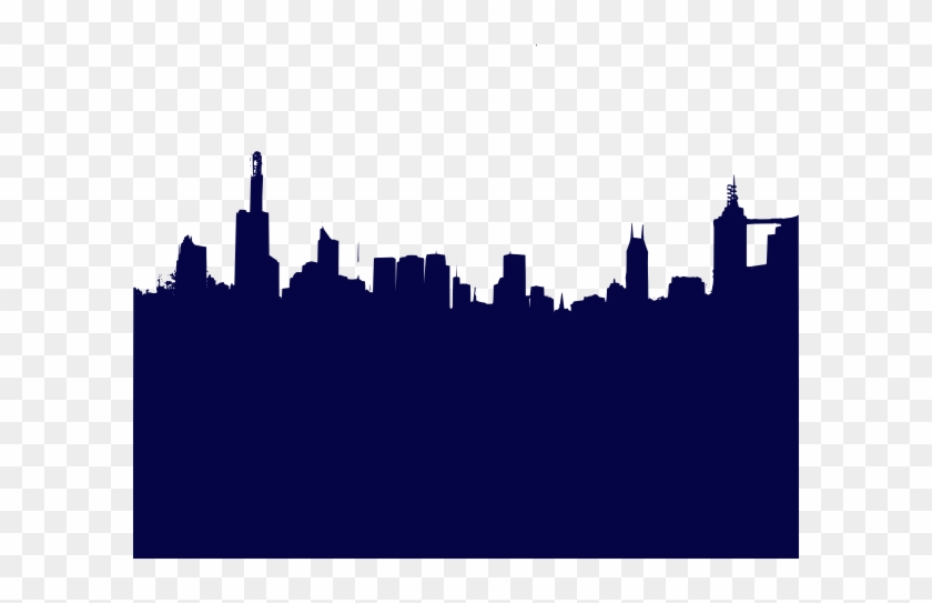 Darker Blue City Clip Art At Clker - City At Night Clip Art #491932