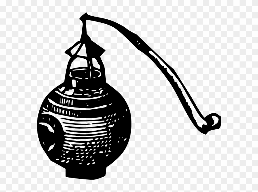 Free Vector Antique Outdoor Lantern Clip Art - Lampion Black And White Png #491965