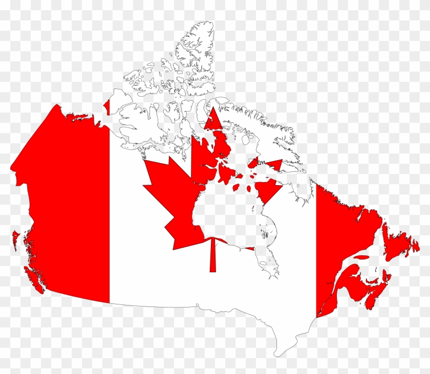 Clipart Canada Map Flag Within Big Of - Canada Flag And Map Throw Blanket #491975