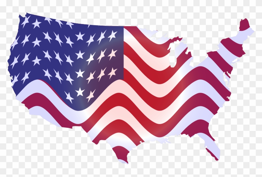 Medium Image - Wavy Us Flag Map #492006