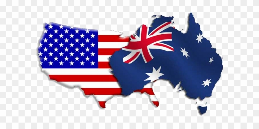 Setwidth606 Usa Au Map - Australia And The Us #492008