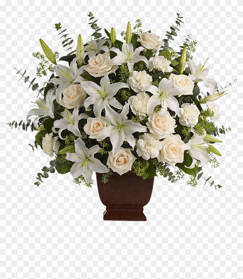 Flores Encontradas En La Web - White Lilies And Roses Arrangement #492052