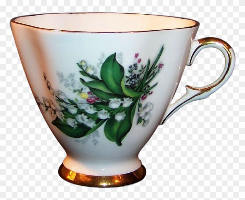 Vintage Royal Victoria Fine Bone China Tea Cup "lilies - Hrnek Derby 0,25 L Konvalinky+ Zel. Linka #492114