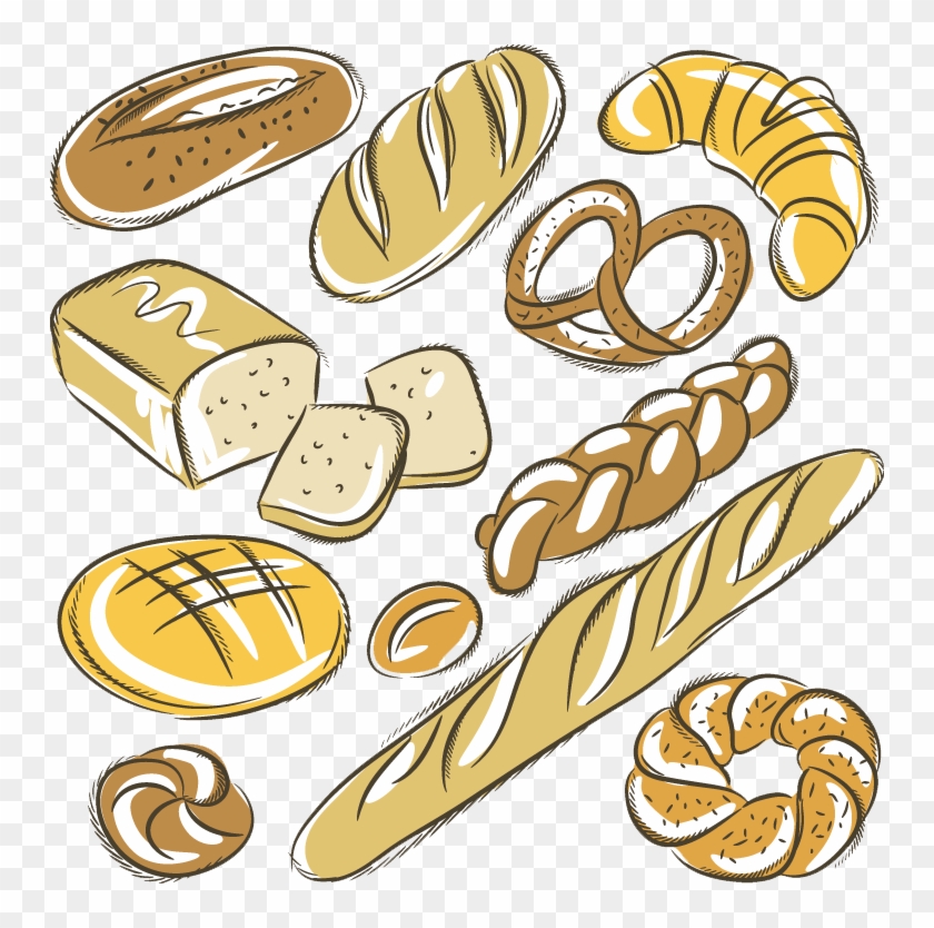 Bakery Baguette Croissant Rye Bread Drawing - Bakery Baguette Croissant Rye Bread Drawing #492272