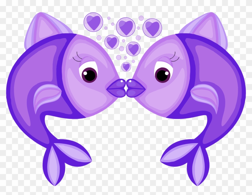 Related Love Fish Clipart - Fish In Love Clipart #492333