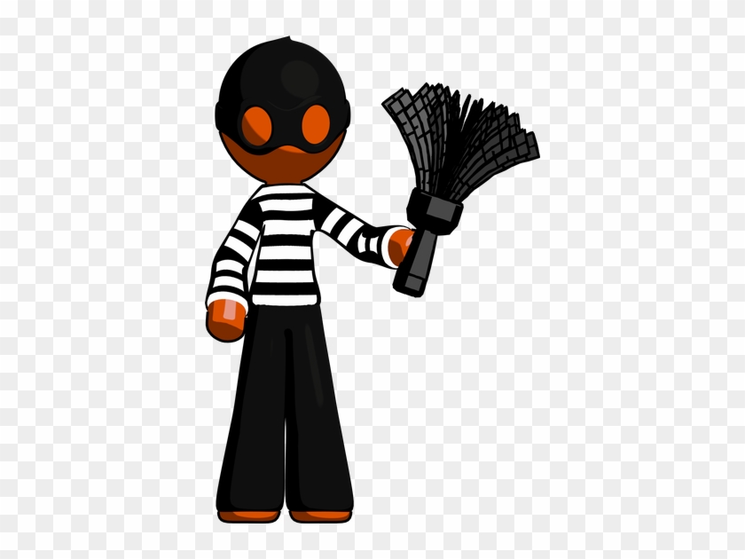 Thief Man Holding Feather Duster - Feather Duster #492568