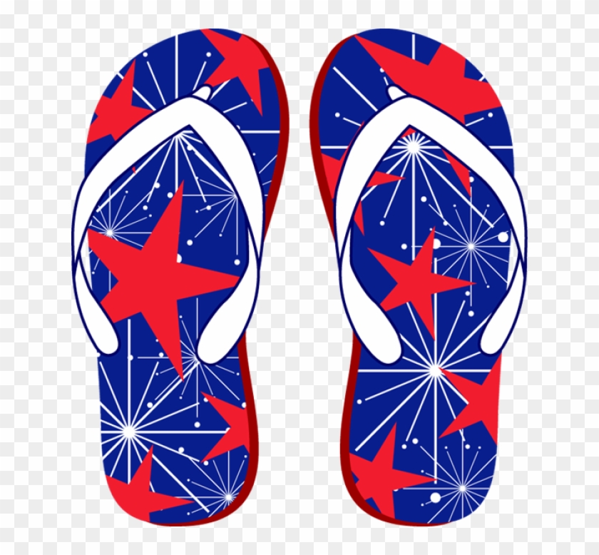 Grab This Free Clip Art And Celebrate This 4th Of July - Cute Flip Flop Clipart Transparent Background #492594