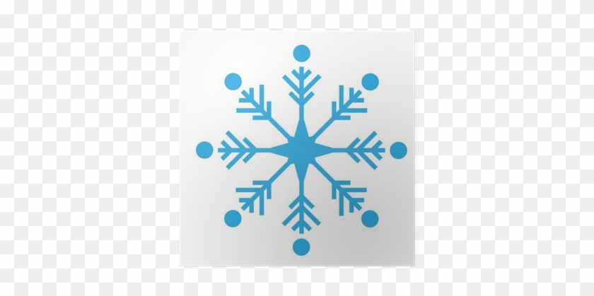 Poster Design Délicat De Flocon De Neige Bleu Numérique - Inverno Desenho #493015