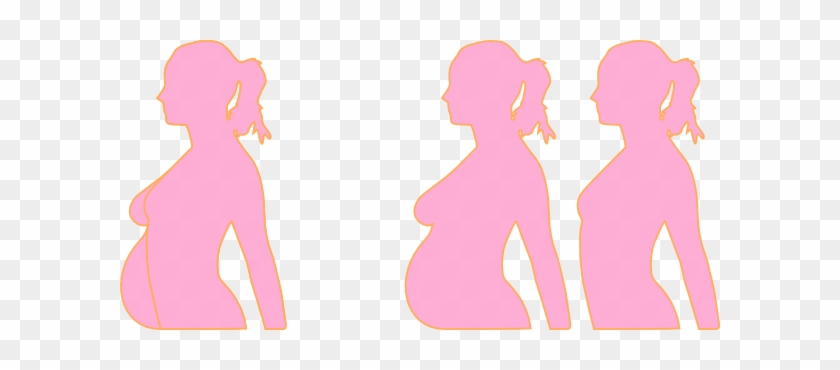 Pink Pregnant Silhouette Clipart - Pregnant Pink Silhouette Png #493067