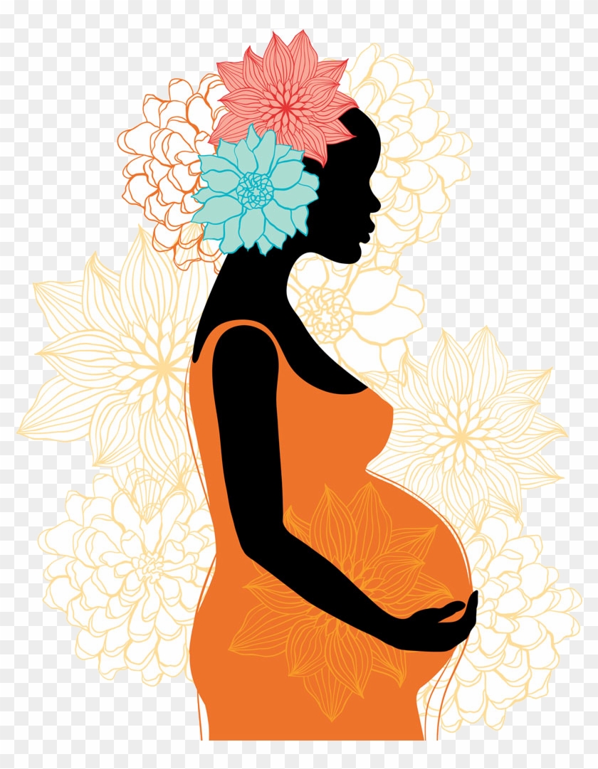 Pregnancy Silhouette Woman Clip Art - Black Pregnant Woman Silhouette #493128