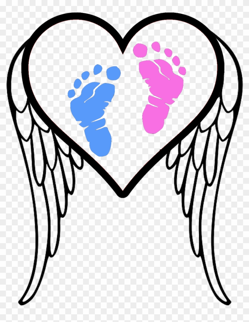 Pregnancy And Infant Loss Awareness Footprints - Angel Wings Clip Art #493181