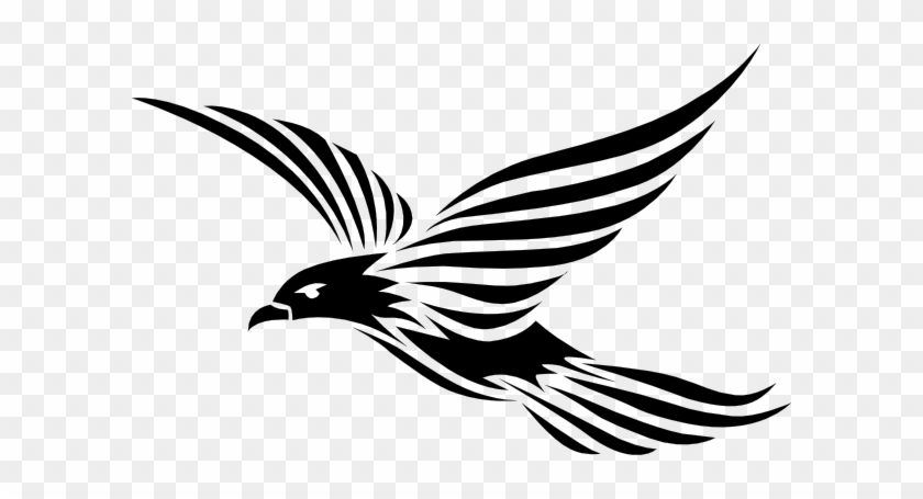 Raven Bird Clip Art - Flying Bird Tribal Tattoo #493355