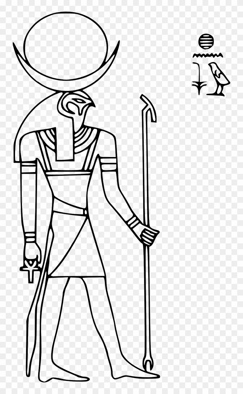Horus, Hieroglyph, Egypt, Sun, Disk, Falcon, Figure - Ra Egyptian God Coloring Page #493419