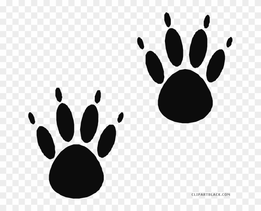 Bear Paw Print Animal Free Black White Clipart Images - Paw Prints #493488