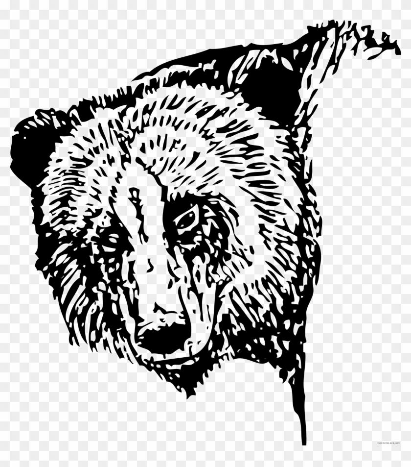 Bear Head Animal Free Black White Clipart Images Clipartblack - Bear Clip Art Free Black And White #493554