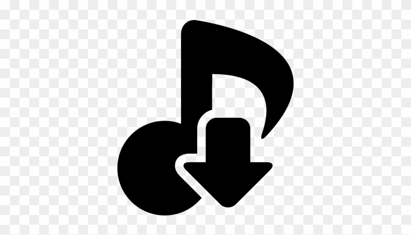 Download Musical Theme Symbol Of A Music Note With - Icono De Descarga De Musica #493627