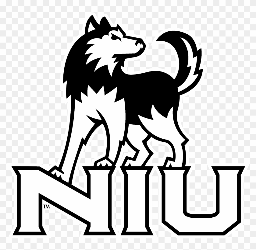 Niu Huskies Logo Black And White - Black And White Sports Logo #493749