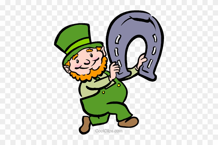 Patricks Day Vector Clipart Of A Leprechaun With A - Leprechaun With Horse #493816