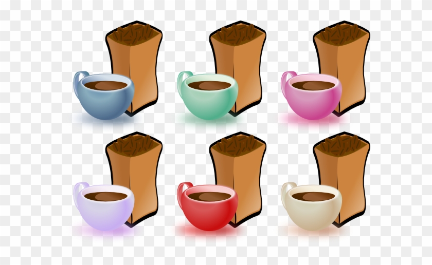 Coffee Cups And Bean Clip Art - Coffee Beans Clip Art #493913