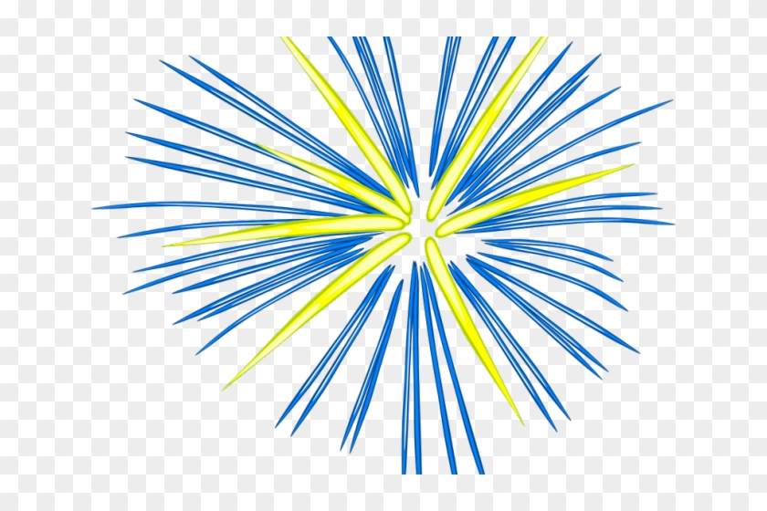 Fireworks Clipart Png Format - Blue And Yellow Fireworks #493956