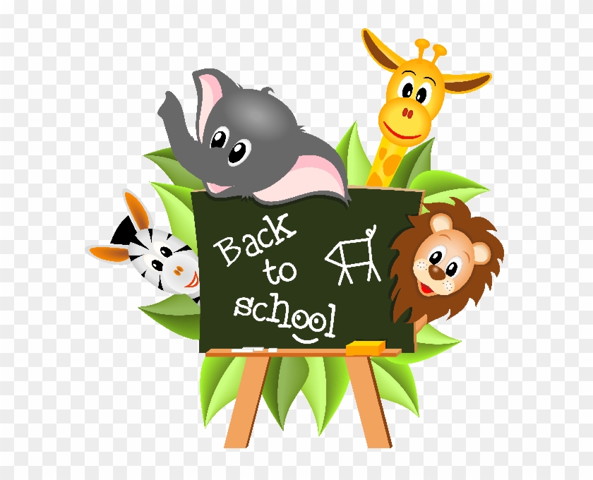 Back To School Cartoon Picture Images - Sarita_creations Multicolor Animal Pvc Wall Sticker #494067