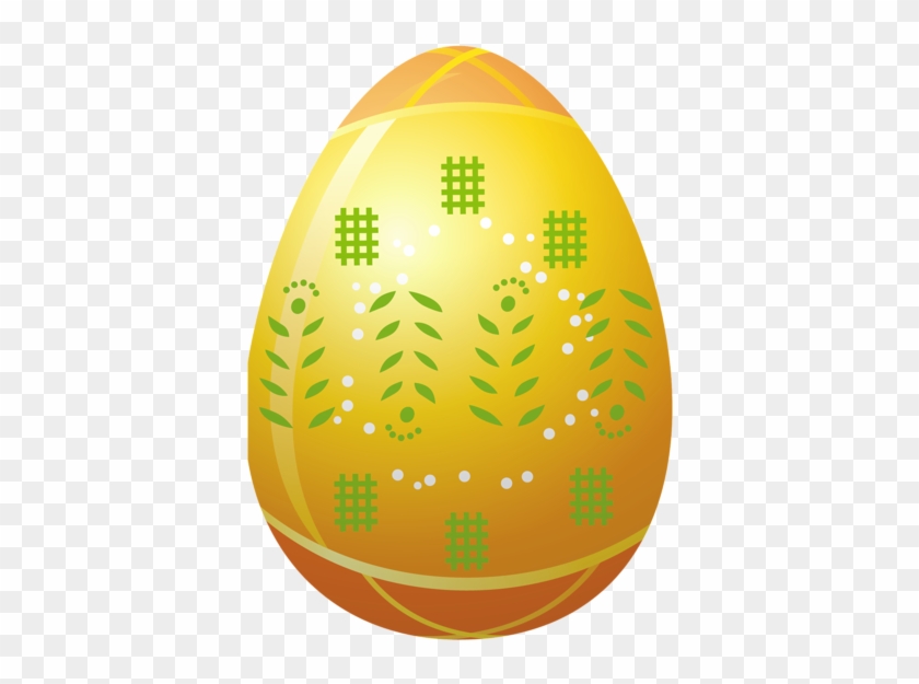 Easter Yellow Egg With Decoration Png Clipart Picture - Soccer Ball #494116