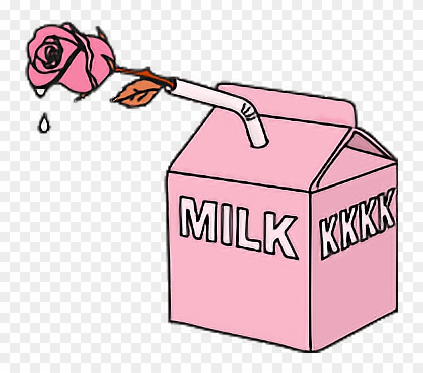 Milk Tumblr Png Cute Hd Edit Iconic I Love Milk 🌝 - Grunge Pink Aesthetic Transparent #494121
