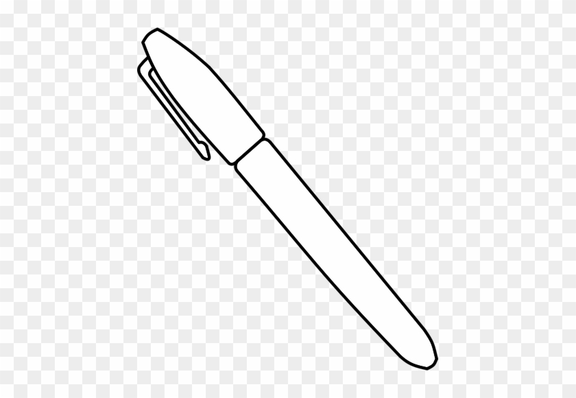 Pen Black And White Clipart - Dibujo De Un Boligrafo #494220