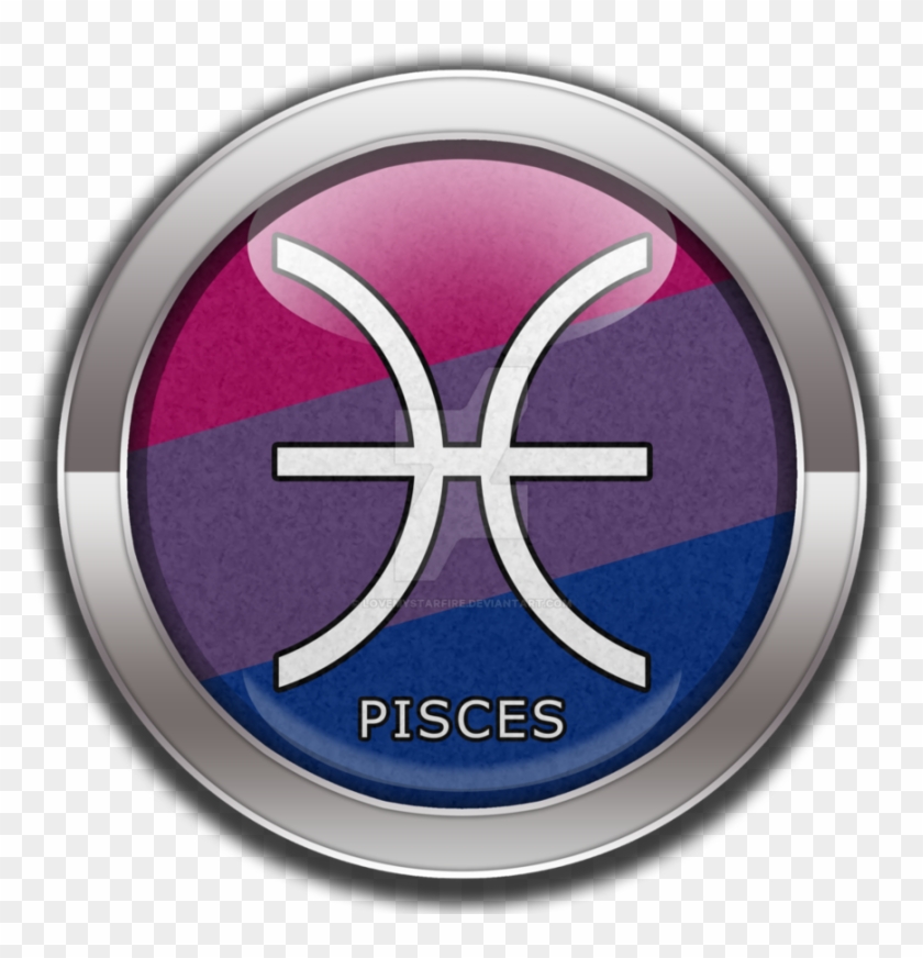 Bisexual Pride Button By Lovemystarfire - Pisces - Bisexual Pride Square Sticker 3" X 3" #494343