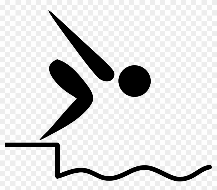 Diving, Diver, Girl, Sport, Pool, Logo, Pictogram - Swimming Pictogram #494428