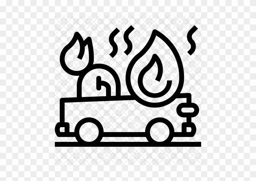 Car On Fire Icon - Fire #494497