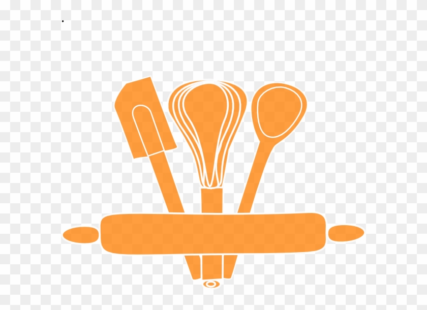 Orange Kitchen Utensils Clip Art At Clker - Kitchen Utensils Vector Png - F...