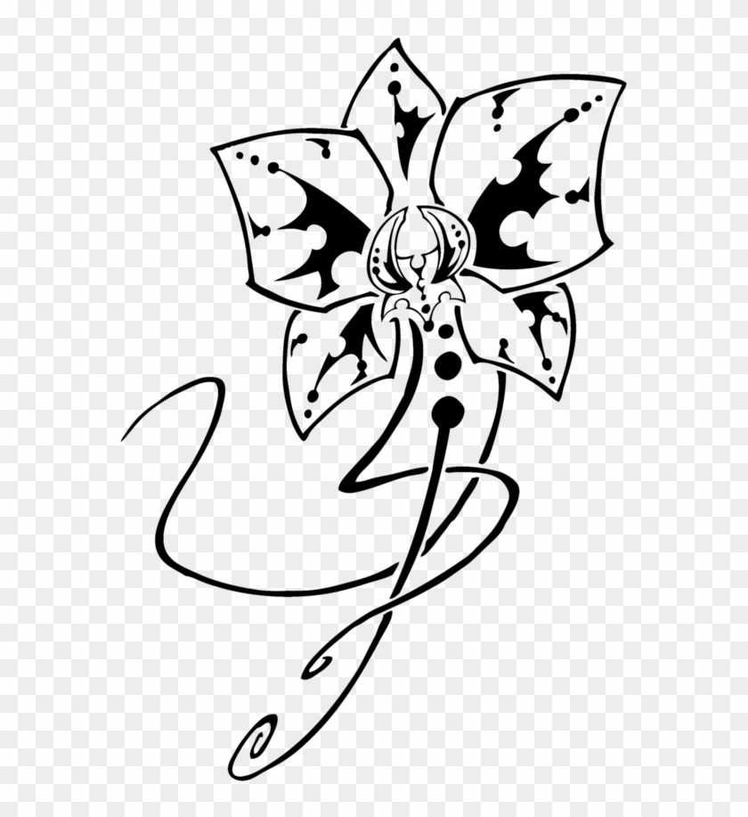 Orchid Tribal Image - Tribal Orchid Tattoo Designs #494602