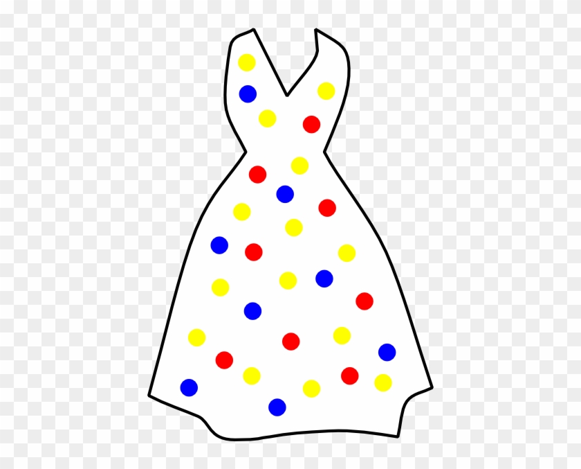 Polka Dots White Dress Clip Art At Clker - เสื้อผ้า การ แต่ง กาย #494647