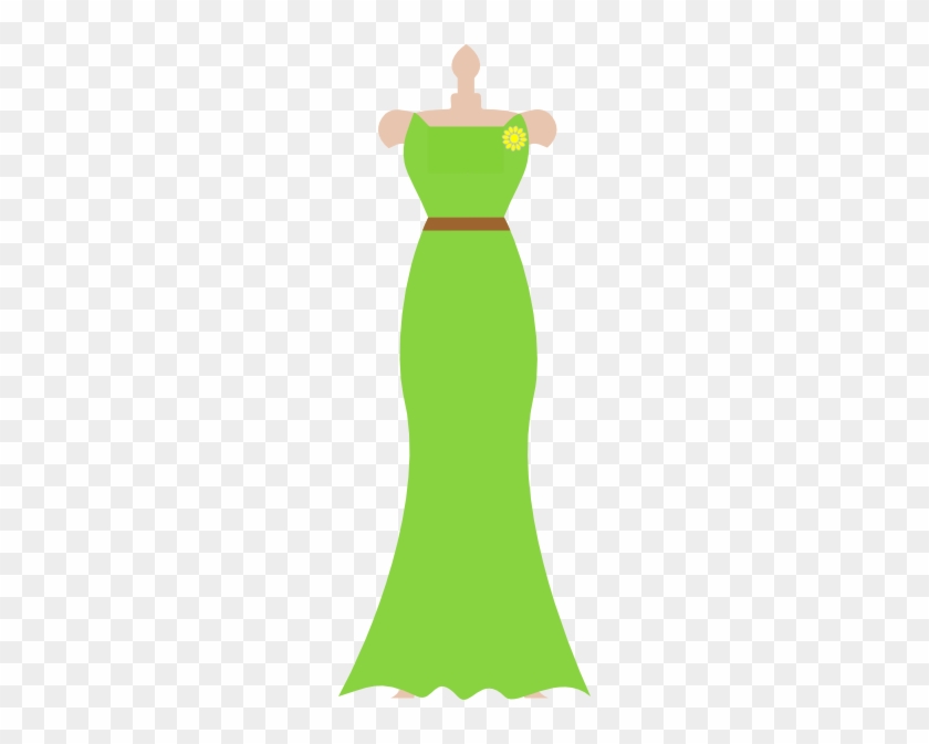 Bridesmaid Dress Clipart - Clipart Prom Dress Green #494652