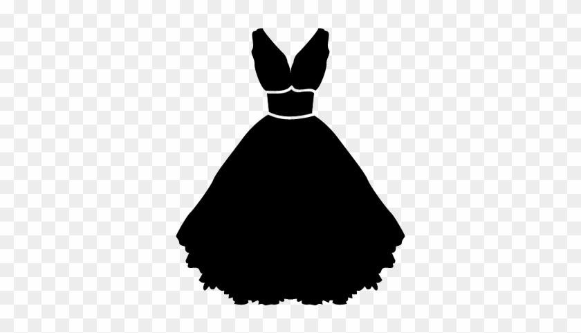 Stylish Strapless Dress With Belt And Petticoat Vector - Dress Logo Png #494671
