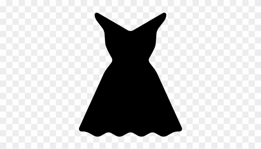 Long Party Dress Vector - Black Dress Logo #494683