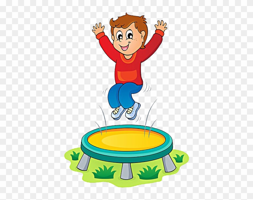 Jumping Royalty-free Clip Art - Boy Jumping On Trampoline Clipart #494753.