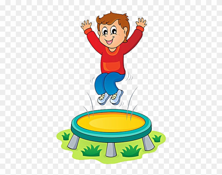 Jumping Royalty-free Clip Art - Boy Jumping On Trampoline Clipart #494753