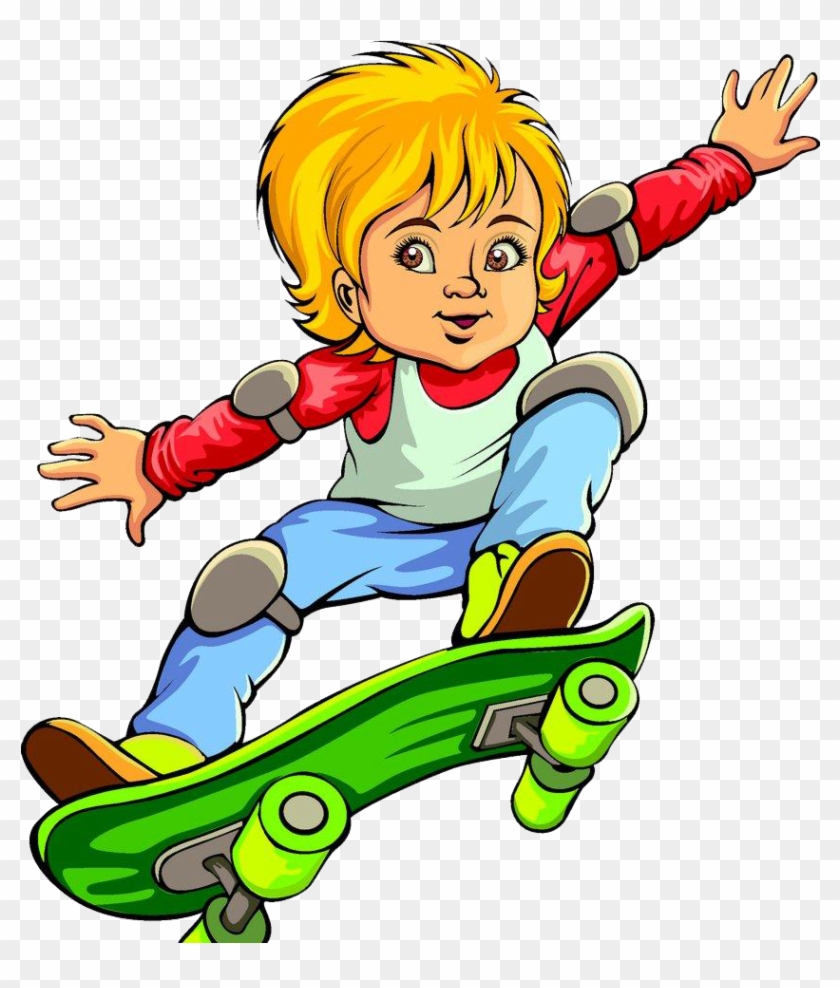 Skateboard Sport Cartoon Illustration - Portable Network Graphics #494890