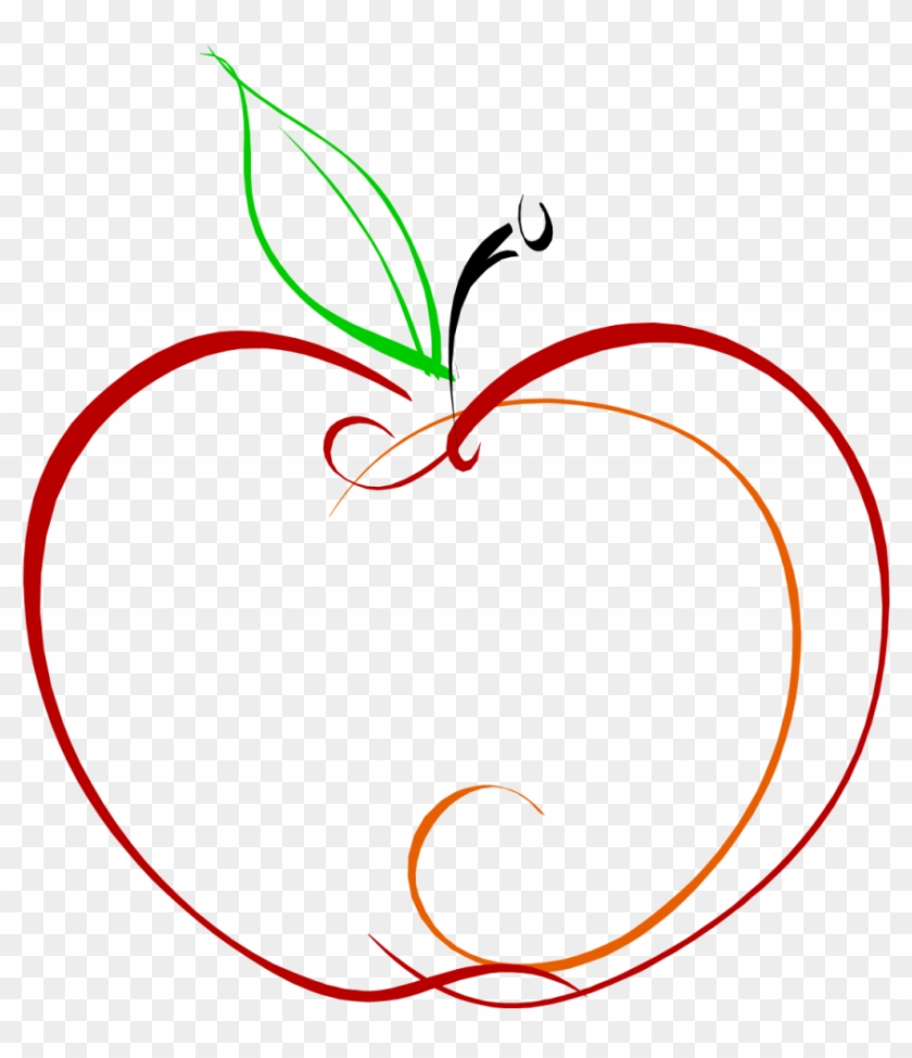 Apple Clip Art - Apple Outline Clipart #495170