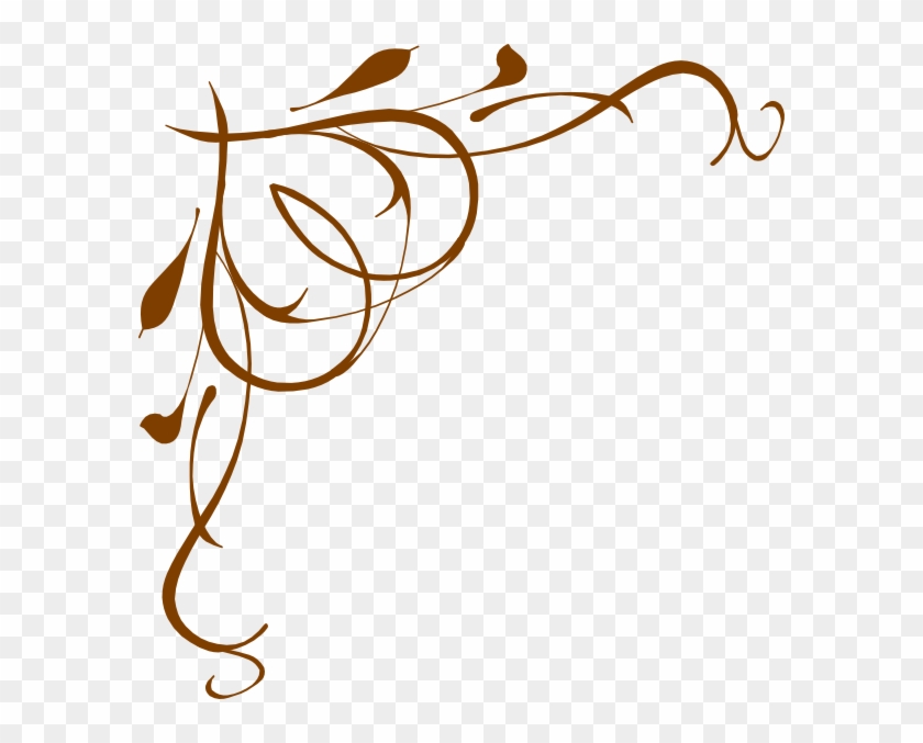 Brown Vine Heart Clip Art - Swirl Border Png #495248