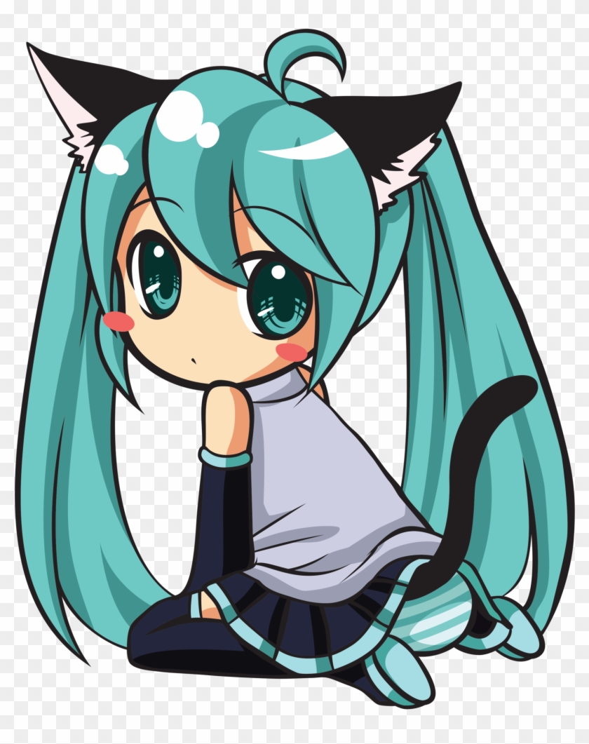 Hatsune Miku Chibi Vector By Katsaysmeh Hatsune Miku - Anime Cat Girl Chibi #495265