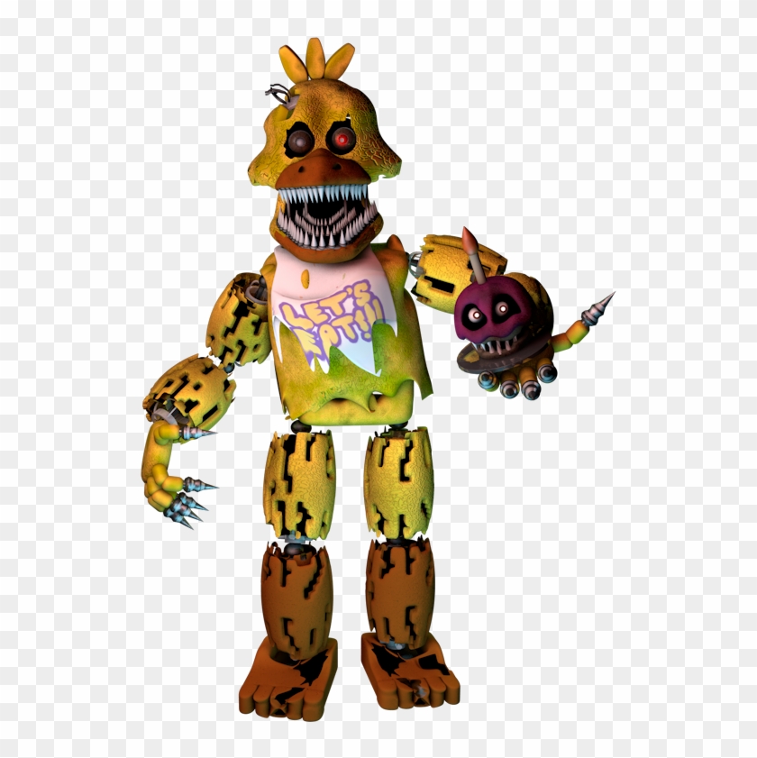 Fnaf 4 Chica Png Black And White Download - Fnaf Withered Chica