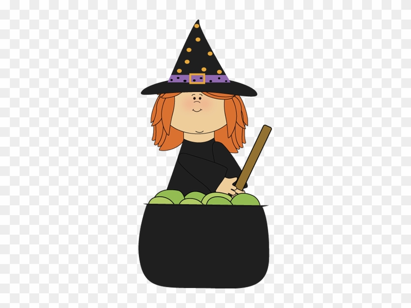 Witch Stirring Cauldron Clip Art - Witch Cauldron Clip Art #495263