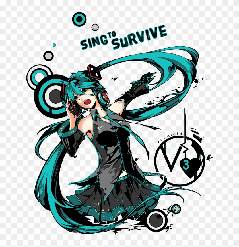 Sing To Survive - Hatsune Miku Singing Png #495338