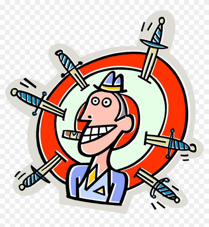 Knives Stuck In Bullseye Target Not Man - Knife Safety Clip Art #495339